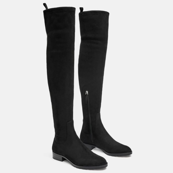 Flat Heeled Over the Knee Boots - Picture 1 of 2
